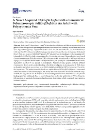 (Q36.1;Q24) with a Concurrent Submicroscopic Del(4)(Q23q24) in an Adult with Polycythemia Vera