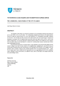 The Working-Class Houses and Its Insertion in Urban Areas