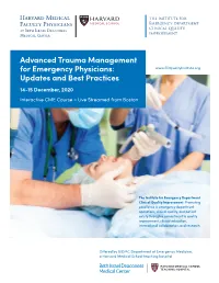 Advanced Trauma Management for Emergency Physicians: Updates