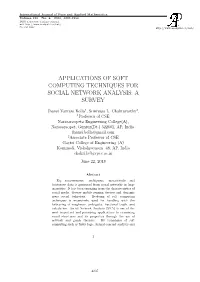 Applications of Soft Computing Techniques for Social Network Analysis: a Survey