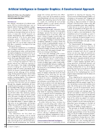 Artificial Intelligence in Computer Graphics: a Constructionist Approach