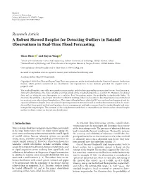 Research Article a Robust Skewed Boxplot for Detecting Outliers in Rainfall Observations in Real-Time Flood Forecasting