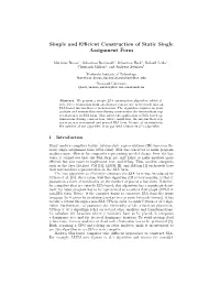 Simple and Efficient SSA Construction
