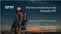 The Arm Architecture for Exascale HPC
