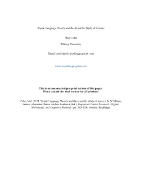 Visual Language Theory and the Scientific Study of Comics