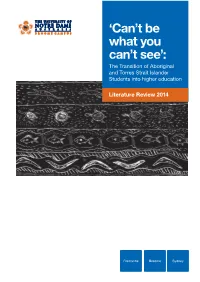 Can’T Be What You Can’T See’: the Transition of Aboriginal and Torres Strait Islander Students Into Higher Education