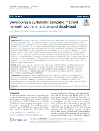 Developing a Systematic Sampling Method for Earthworms in and Around Deadwood Frank Ashwood1* , Elena I