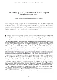 Incorporating Floodplain Inundation As a Strategy in Flood Mitigation Plan