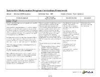 Interactive Mathematics Program Curriculum Framework