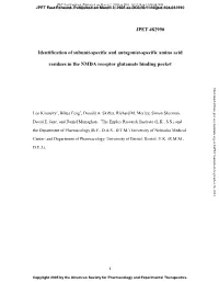 JPET #82990 Identification of Subunit-Specific and Antagonist