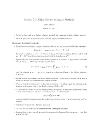 Section 5.3: Other Krylov Subspace Methods