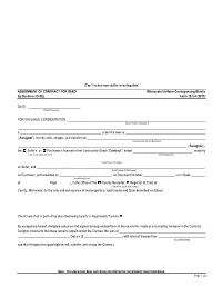 ASSIGNMENT of CONTRACT for DEED by Business Entity
