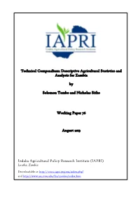 Descriptive Agricultural Statistics and Analysis for Zambia