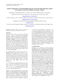 Isotope Composition of Geothermal Fluids Along the North Anatolian Fault Zone: Spatial and Temporal Variations in Relation to Seismic Activities