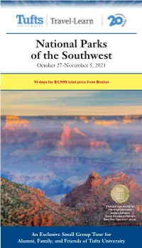 National Parks of the Southwest October 27-November 5, 2021