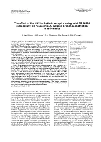 On Neurokinin A-Induced Bronchoconstriction in Asthmatics