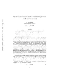 Quantum Mechanics and the Continuum Problem (With Referee