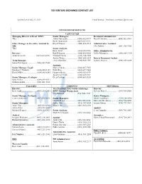 Tsx Venture Exchange Contact List