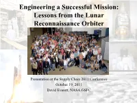 Engineering a Successful Mission: Lessons from the Lunar Reconnaissance Orbiter