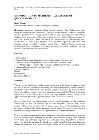 Introduction to Mathematical Aspects of Quantum Chaos - Dieter Mayer