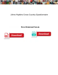 Johns Hopkins Cross Country Questionnaire Eighteen