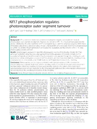 Kif17 Phosphorylation Regulates Photoreceptor Outer Segment Turnover Tylor R