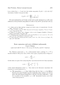 Mini-Workshop: Ehrhart Quasipolynomials 2095