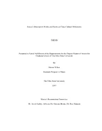 Sousa's Descriptive Works and Suites As Class-Cultural Mediations THESIS Presented in Partial Fulfillment of the Requirements