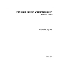 Translate Toolkit Documentation Release 1.13.0