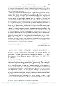 ARCHITECTURE in MAURETANIAN TINGITANA (N.) Architectural