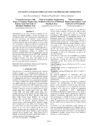 Automatic Database Normalization and Primary Key Generation