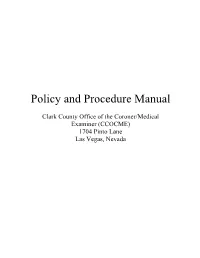 Policy and Procedure Manual