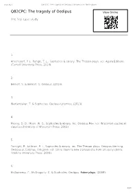 Q82CPC: the Tragedy of Oedipus | University of Nottingham