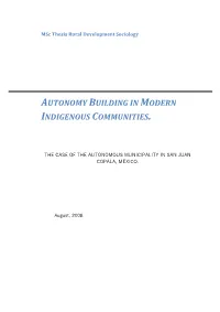Autonomy Building in Modern Indigenous Communities