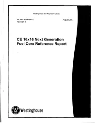 CE 16X16 Next Generation Fuel Core Reference Report." This TR Describes the 16X16 Lattice NGF Assembly Mechanical Design for the CE Nuclear Steam Supply System (NSSS)