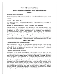 Frequently Asked Questions – Texas Open Carry Laws