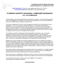 MR Flinders Quartet Composer Workshop