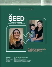 Preliminary Analysis: SEED’S First Year