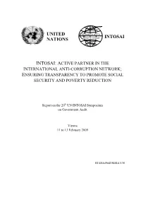 Report on the 20Th UN/INTOSAI Symposium on Government Audit