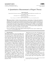 A Quantitative Measurement of Regret Theory