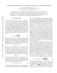 A Work Fluctuation Theorem for a Brownian Particle in a Non Confining Potentia