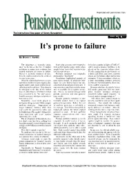 It's Prone to Failure