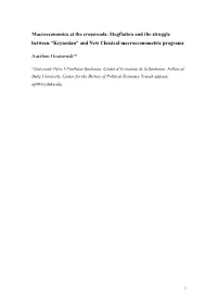 “Keynesian” and New Classical Macroeconometric Programs
