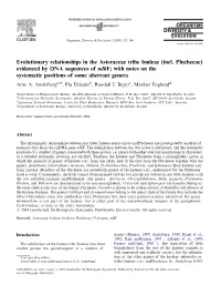Evolutionary Relationships in the Asteraceae Tribe Inuleae (Incl