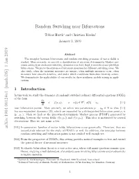 Random Switching Near Bifurcations Arxiv:1901.00124V1 [Math.DS] 1
