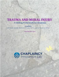 TRAUMA and MORAL INJURY a Guiding Framework for Chaplains