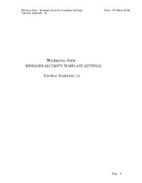 Windows Security Template Settings Ted Mac Daibhidh, Cd