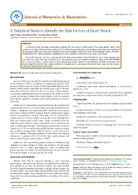 A Statistical Study to Identify the Risk Factors of Heart Attack