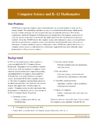 Computer Science and K–12 Mathematics