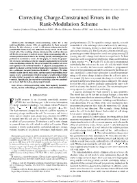Correcting Charge-Constrained Errors in the Rank-Modulation Scheme Anxiao (Andrew) Jiang, Member, IEEE, Moshe Schwartz, Member, IEEE, and Jehoshua Bruck, Fellow, IEEE